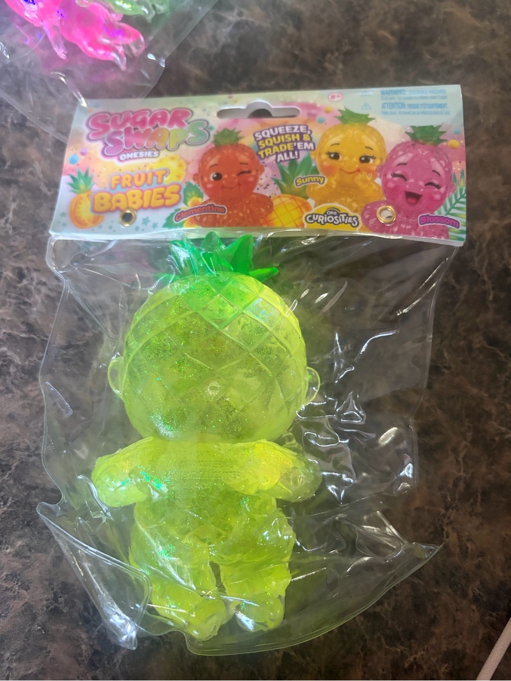 Sugar Swaps Fruit Babies Neon Yellow Pineapple Squeeze Toy